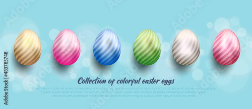 Collection of colorful easter eggs