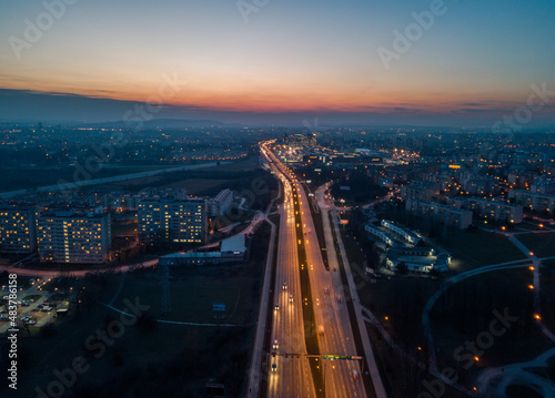 Kraków zachód słońca nad miastem