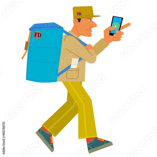 Work application service delivery and logistics. Vector illustration