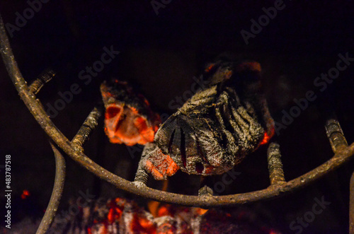 Glowing hot flame close up of a Fire © Leandro