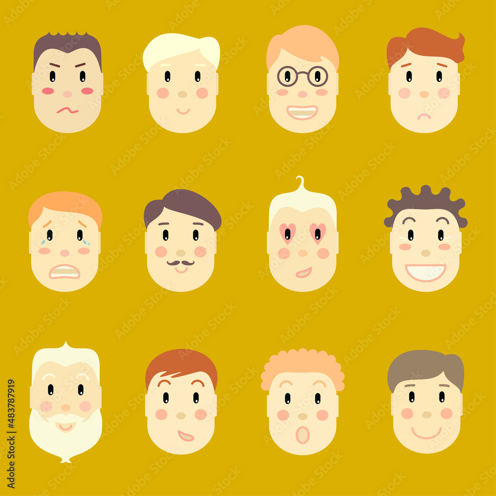 set of cartoon faces set of cartoon faces