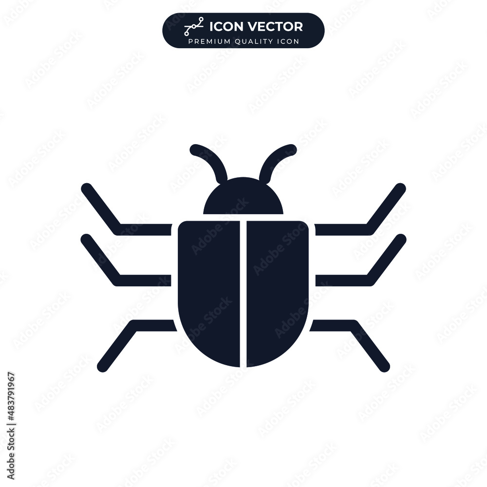Bug icon symbol template for graphic and web design collection logo vector illustration Bug icon symbol template for graphic and web design collection logo vector illustration