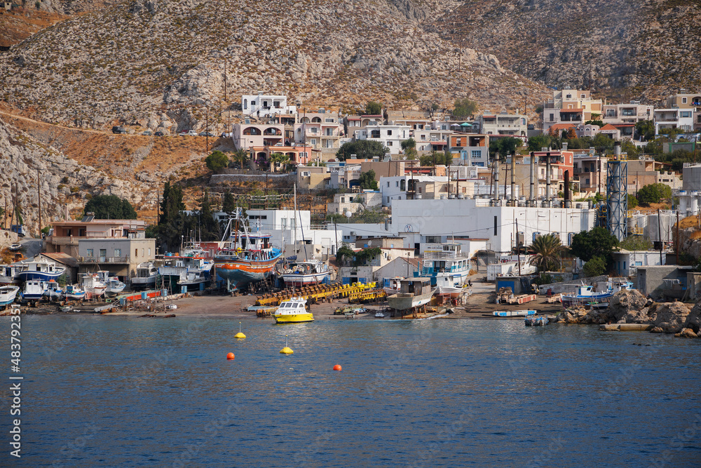 viev of Pothia - city on Kalymnos island (Dodecanese islands, Greece)