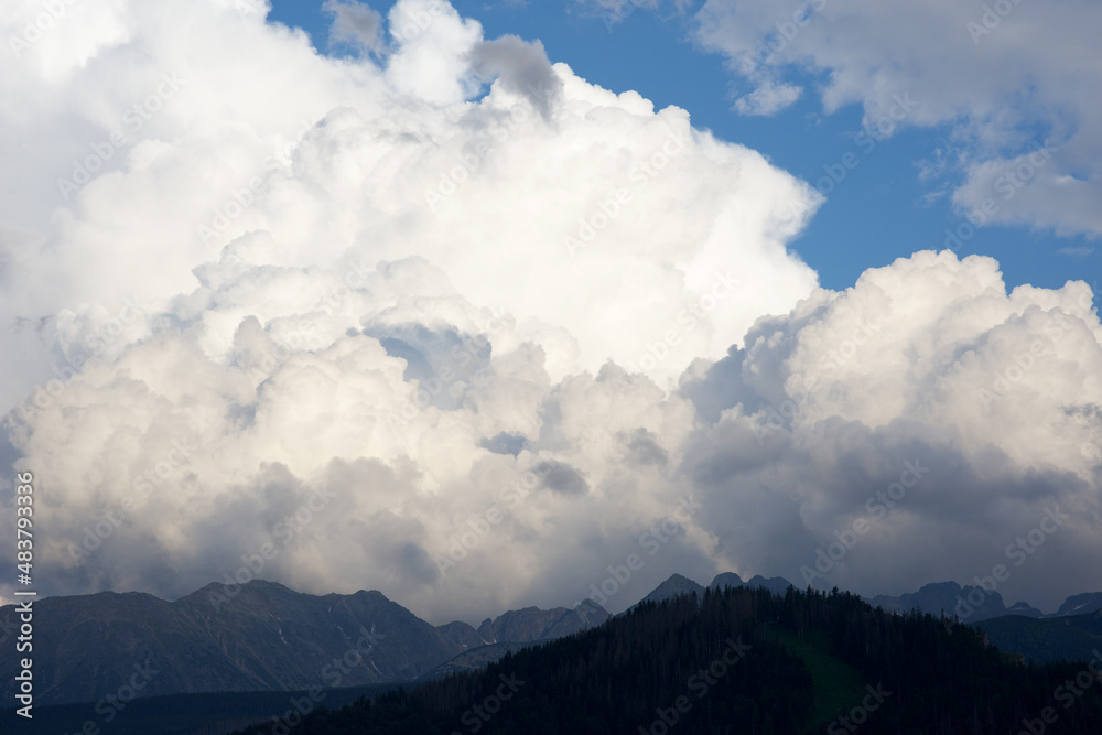 clouds in the mountains