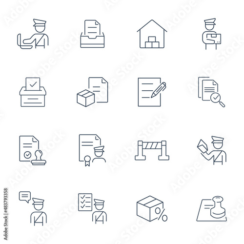 Customs icons set . Customs pack symbol vector elements for infographic web