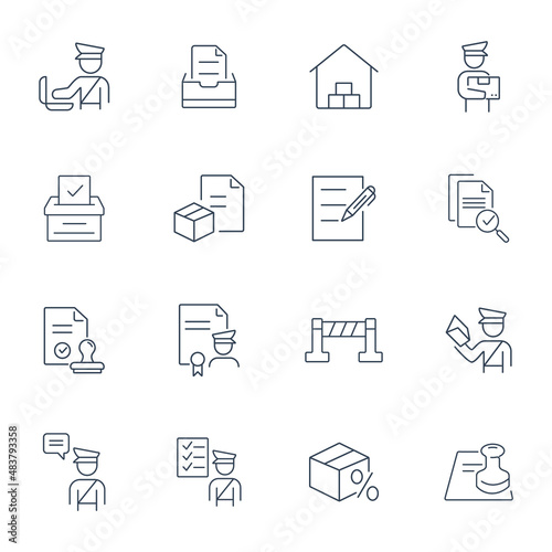 Customs icons set . Customs  pack symbol vector elements for infographic web