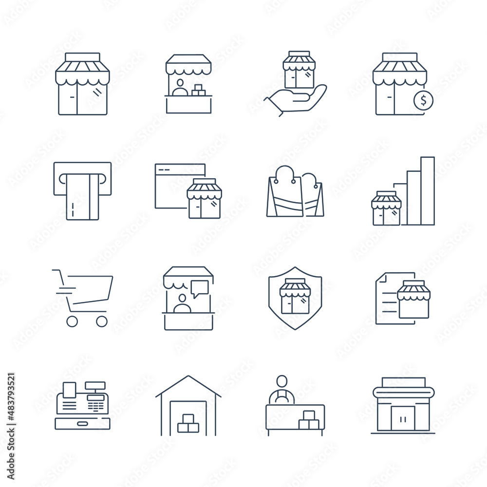 Shopping and Market icons set . Shopping and Market  pack symbol vector elements for infographic web 