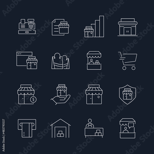 Shopping and Market icons set . Shopping and Market pack symbol vector elements for infographic web 