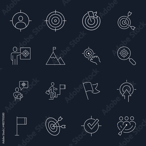Target and Goal  icons set . Target and Goal  pack symbol vector elements for infographic web © AHMAD