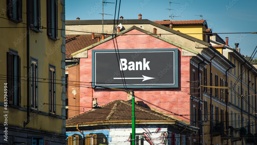 Street Sign to Bank