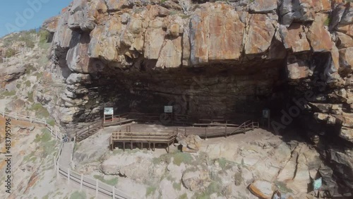 Into the mouth of the Cape St Blaize Cave at the Point in Mosselbay South Africa also known as the cradle of human culture