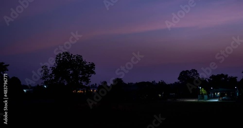 Beautiful sunset on the countryside ,landscape,time lapse.