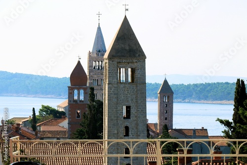 Fototapeta Naklejka Na Ścianę i Meble -  the four churches of  old town Rab, island Rab, Croatia