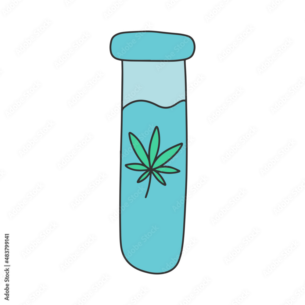 cannabis lab doodle hand drawn