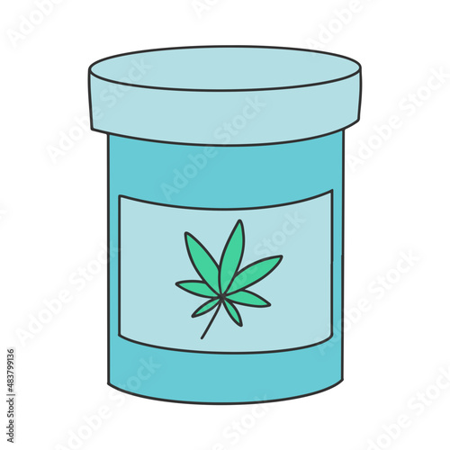 cannabis jar doodle hand drawn