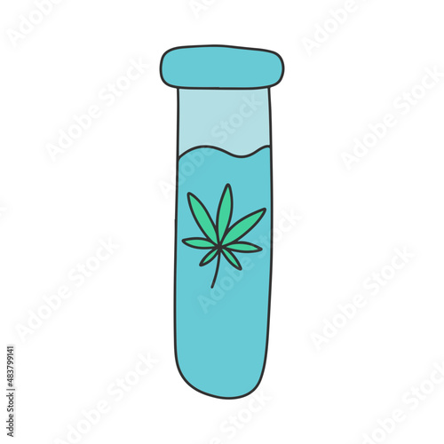 cannabis lab doodle hand drawn