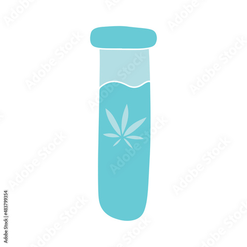 cannabis lab flat doodle hand drawn