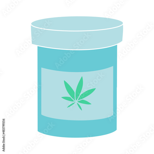 cannabis jar flat doodle hand drawn