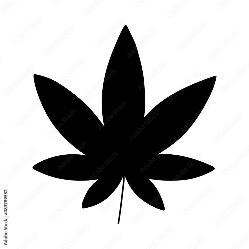cannabis leaf glyph hand drawn cannabis leaf glyph hand drawn