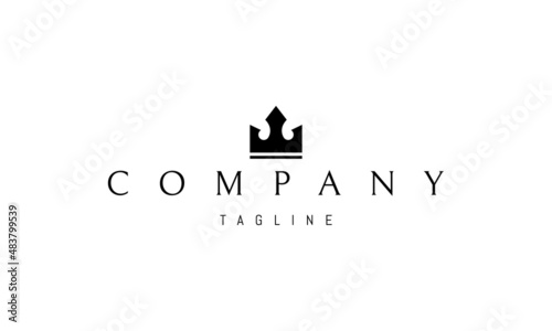 Vector logo on which an abstract image of the royal crown.