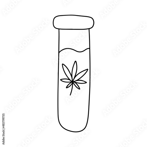 cannabis lab doodle hand drawn