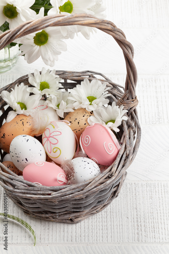 Easter greeting card with easter eggs Easter greeting card with easter eggs