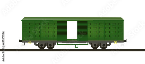 Foto Transport cargo wagon. vector illustration