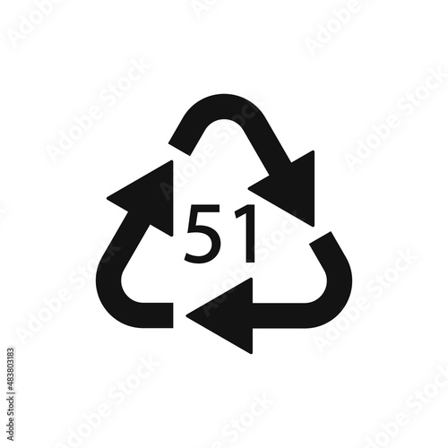 Bio material recycling code 51 FOR. Vector Illustration