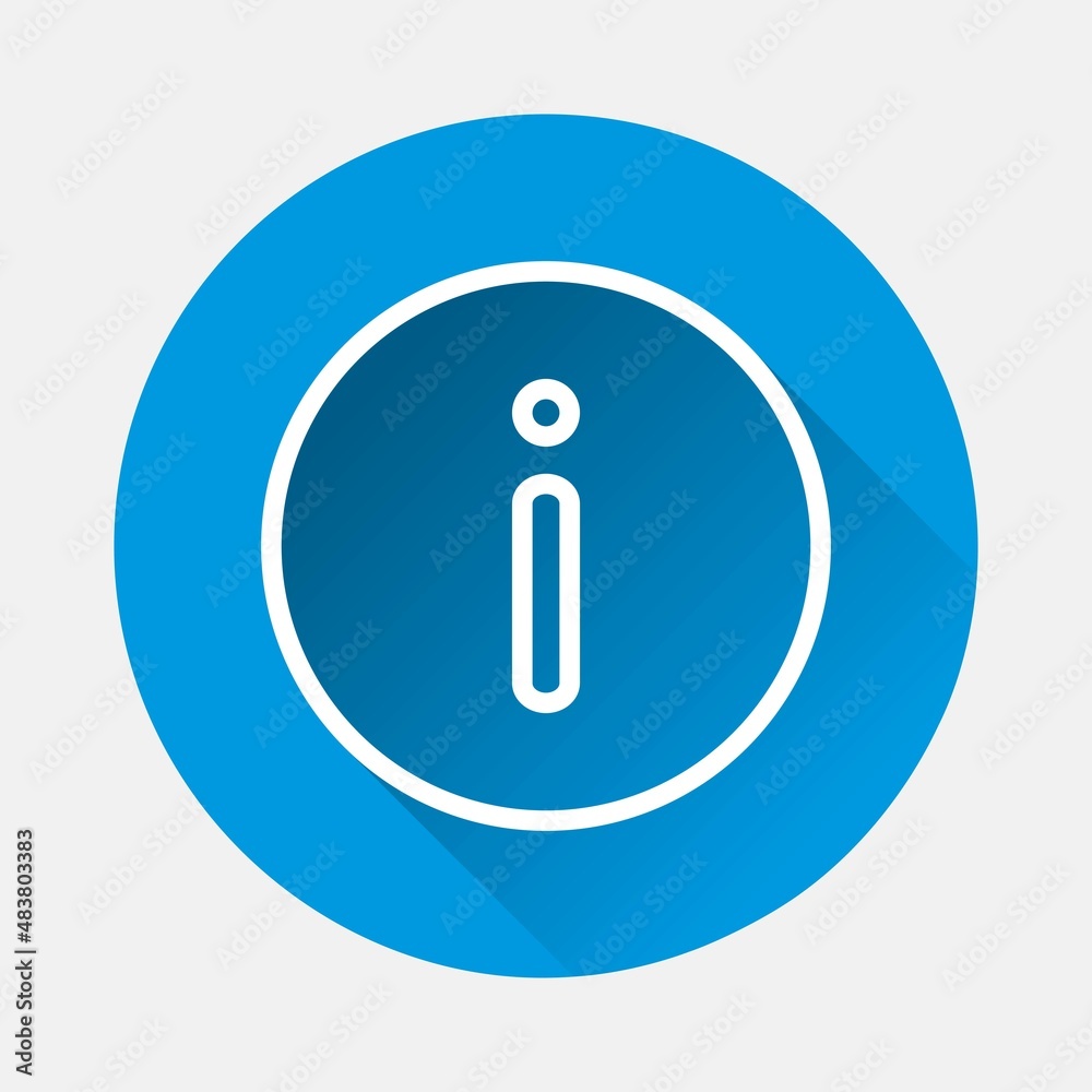 Vector icon information icon on blue background. Flat image with long shadow. Layers grouped for easy editing illustration. For your design. Vector icon information icon on blue background. Flat image with long shadow. Layers grouped for easy editing illustration. For your design.