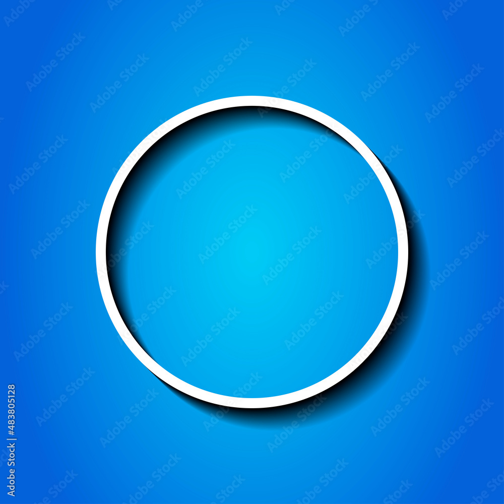 Rec, musical simple icon. Flat desing. White icon with shadow on blue background.ai