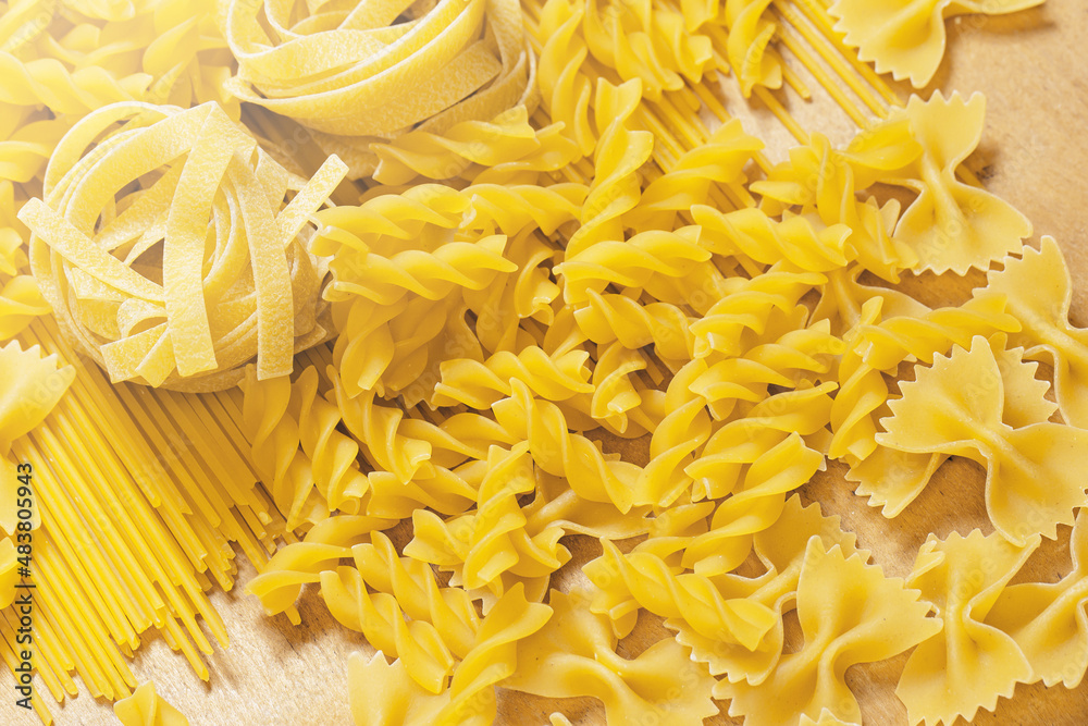 Collection of different pasta varieties