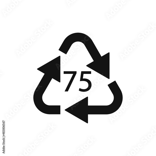 Low Lead Glass. Glass recycling code 75 GL. Vector illustration