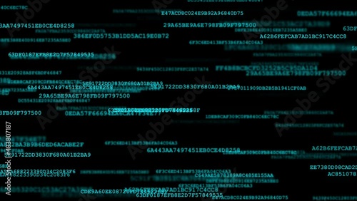 Bitcoin hash mining code - computer code hash random code generator animation repeat perfect loop