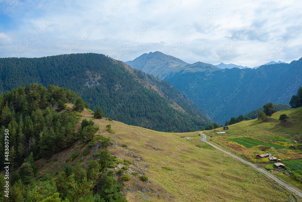 Beautiful landscape of the mountainous region of Georgia, Tusheti Beautiful landscape of the mountainous region of Georgia, Tusheti