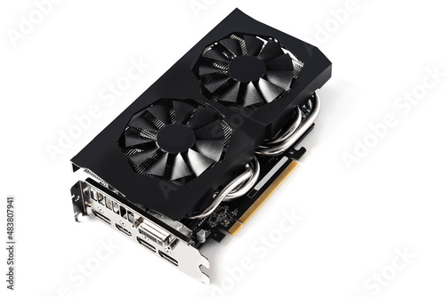 Принти на полотні Modern GPU video Card on white background