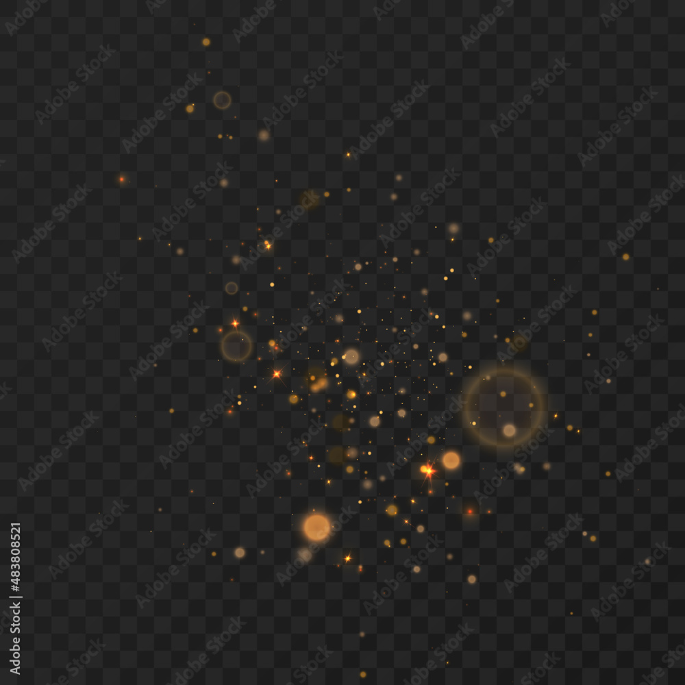 Glowing light effect with lots of shiny particles isolated on black background. Defocused glitter. Vector star cloud with dust. Glowing light effect with lots of shiny particles isolated on black background. Defocused glitter. Vector star cloud with dust.
