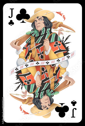 Jack of Clubs playing card - Colorful original design.
