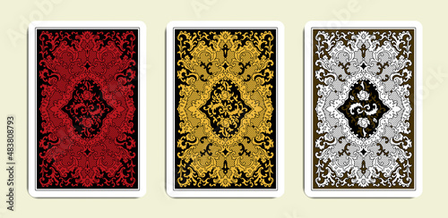 The reverse side of a playing card - back side reverse of playing cards pattern vector
