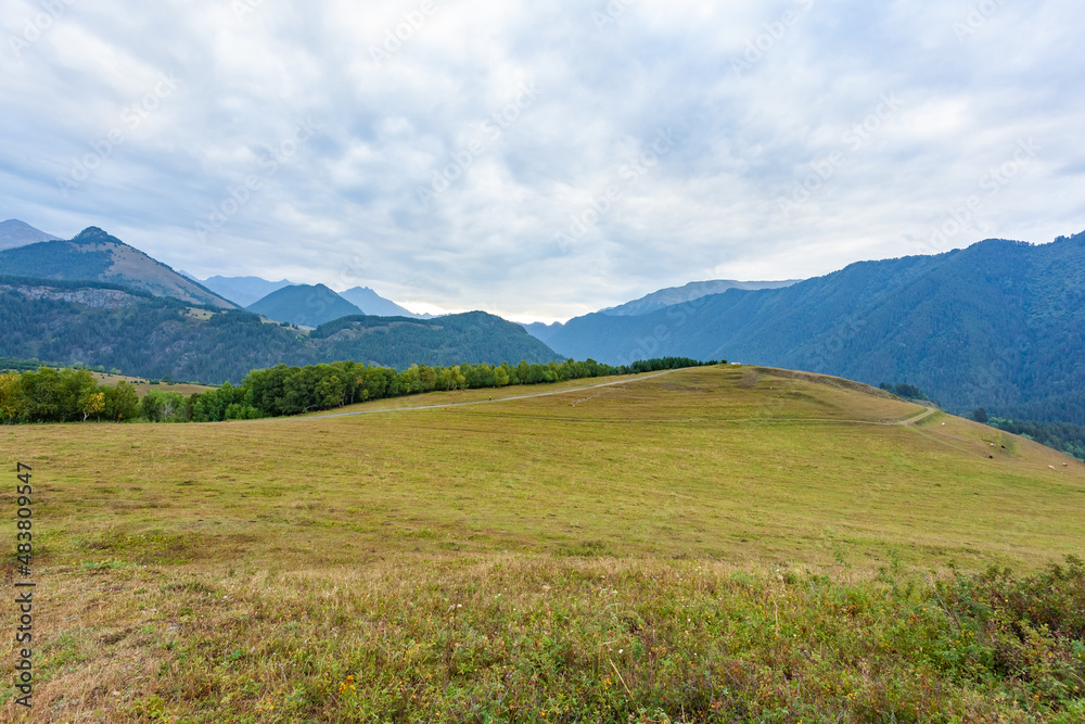 Beautiful landscape of the mountainous region of Georgia, Tusheti