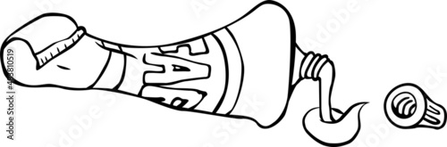 A tube of squeezed paint for an artist
