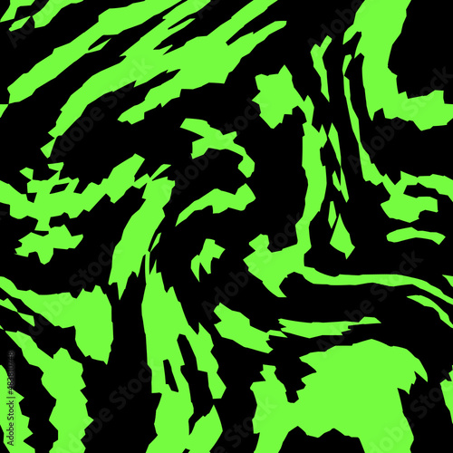 Geometric abstract pattern of green and black colors. A bright color palette of the motif for the design of the surface  fabric  cover  clothing  wrapping paper.