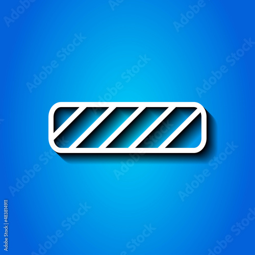 Barrier simple icon, vector. Flat desing. White icon with shadow on blue background.ai