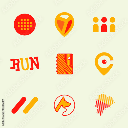 icons set for sports, animal and editorial design