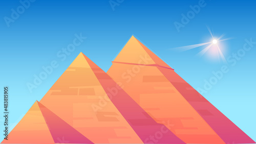 Egyptian pyramids of giza .pyramids of giza .The Great Pyramid of Giza is the oldest and largest of the pyramids in the Giza pyramid complex bordering present-day Giza in Greater Cairo  Egypt.