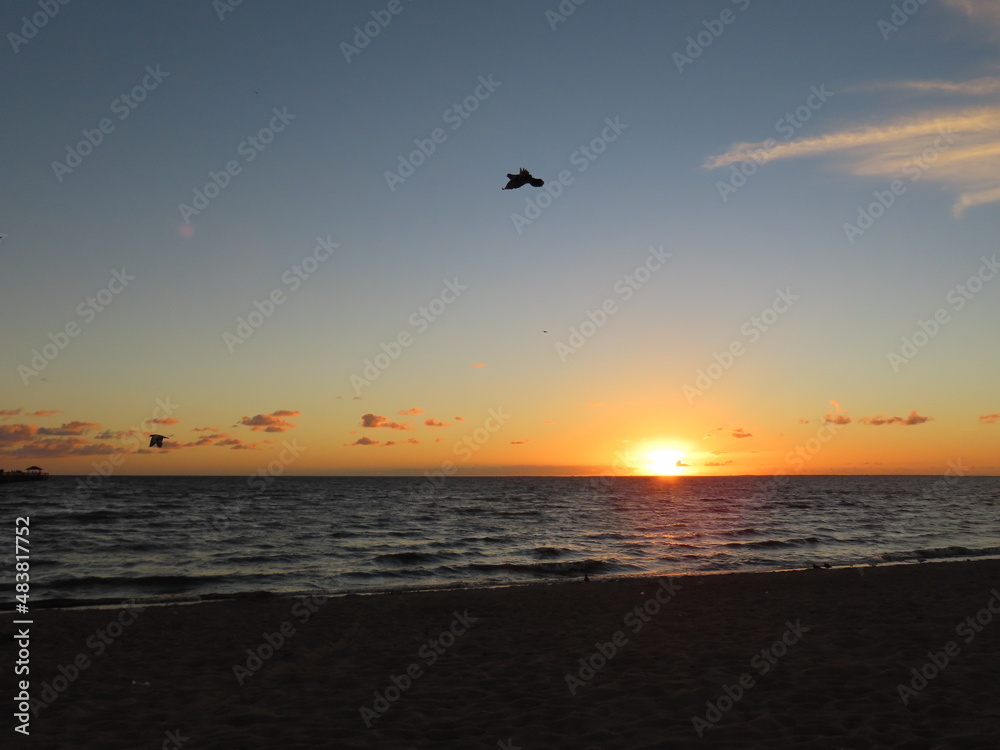 sunset on the beach