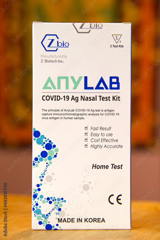 Riverside, CA Jan 23, 2022 ANYLAB Covid19 Ag Nasal Test Kit for