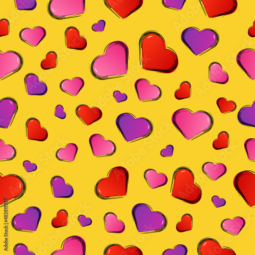 seamless pattern with hearts