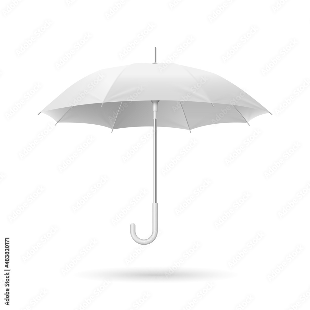 3d realistic render blank umbrella icon isolated on white background ...