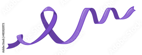 Purple ribbon icon in flat style isolated on white background.