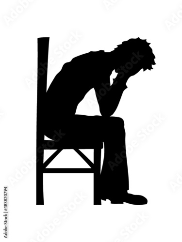 Depression sitzend Design 